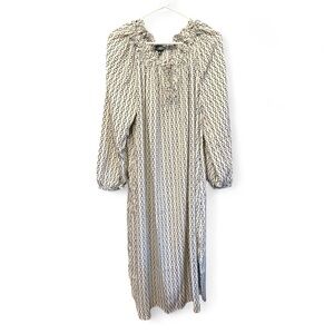 J. Crew Women’s Ruffleneck Midi Dress in vintage links print Size L NWT #CD363